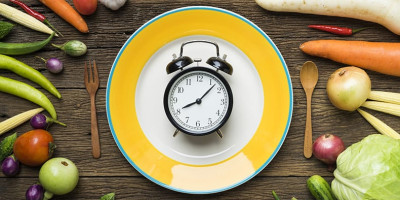 alarm clock on a dinner plate