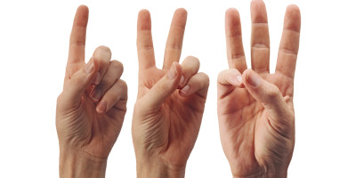 3 Hands holding up 1-2-3 Fingers