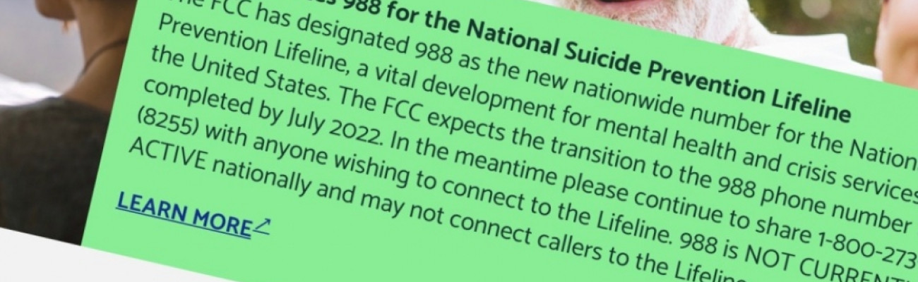 988 - new national suicide prevention number